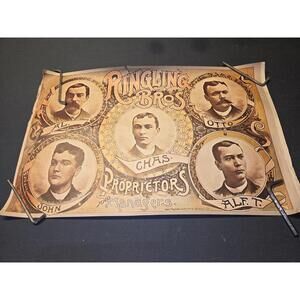 Vintage Ringling Bros Circus Poster Featuring Proprietors